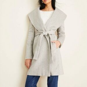 Ann Taylor Gray Belted Coat